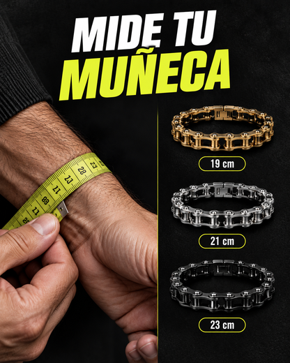 Pulsera con diseño de cadena de bicicleta