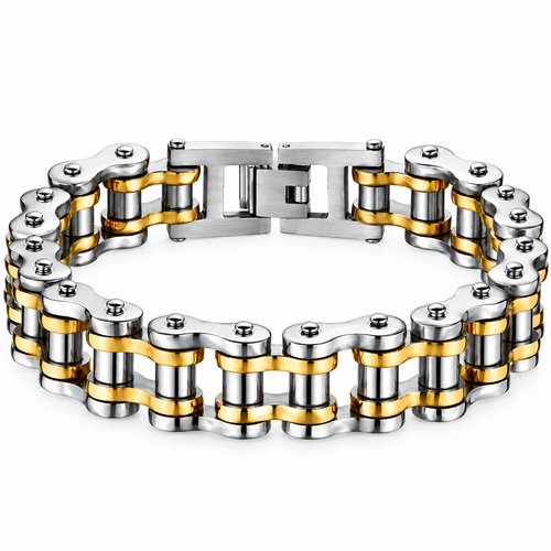 Pulsera con diseño de cadena de bicicleta