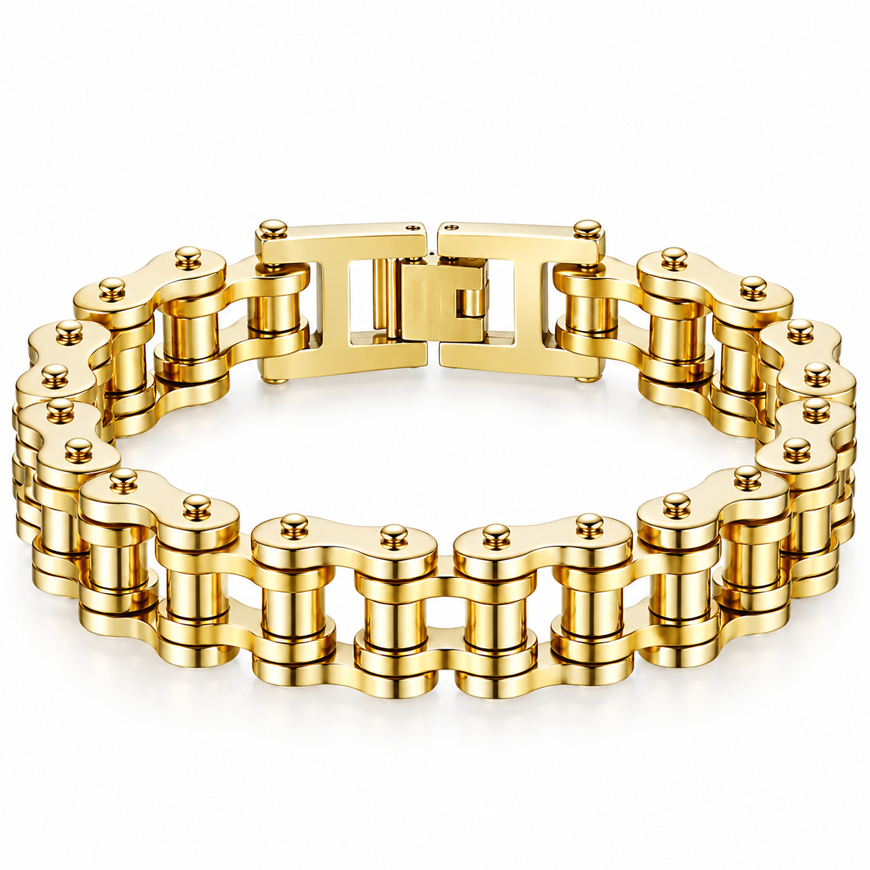 Pulsera con diseño de cadena de bicicleta
