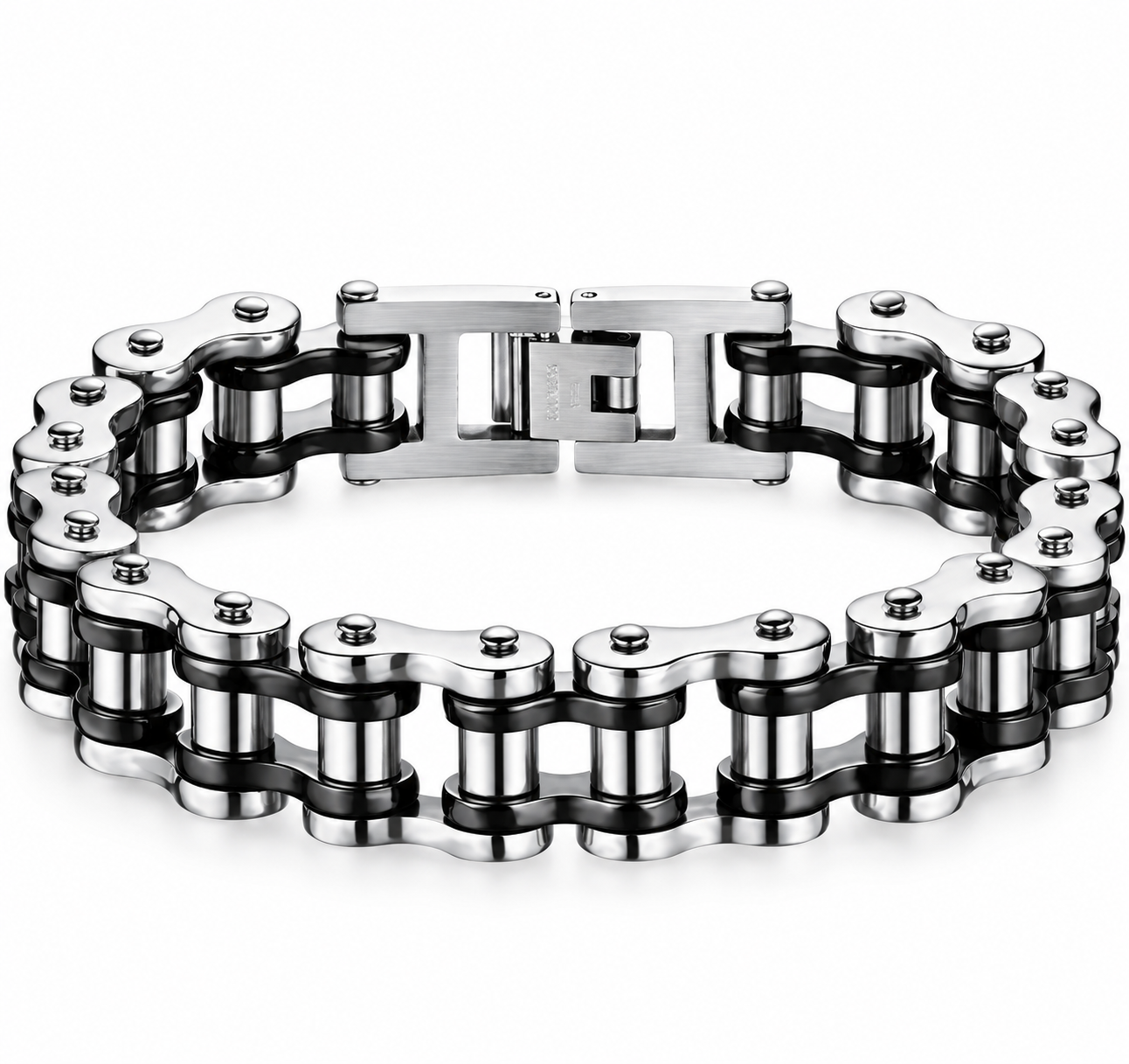 Pulsera con diseño de cadena de bicicleta