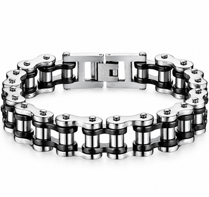 Pulsera con diseño de cadena de bicicleta